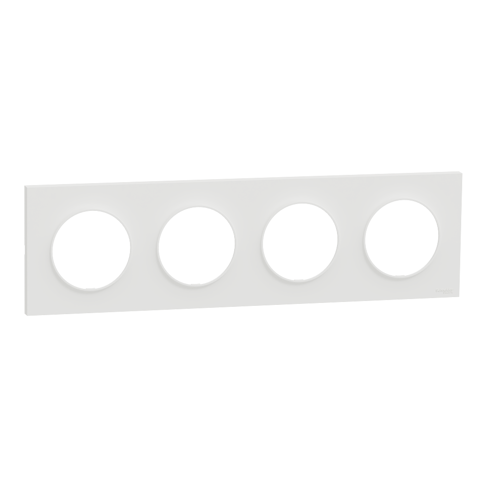 Odace Origine plaque 4 postes blanc